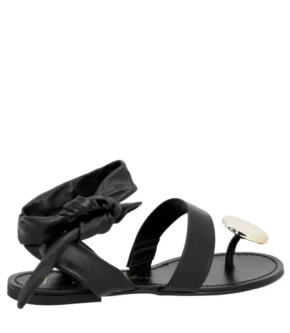 SANDÁLIA RASTEIRA TOE RING LUIZA BARCELOS PRETO
