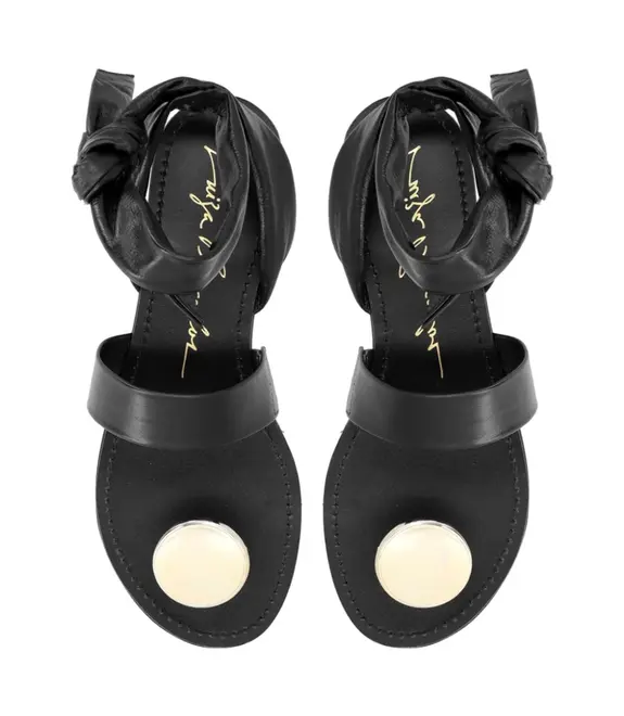 SANDÁLIA RASTEIRA TOE RING LUIZA BARCELOS PRETO