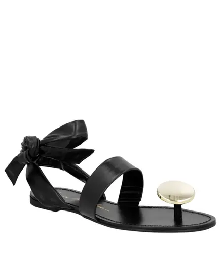 SANDÁLIA RASTEIRA TOE RING LUIZA BARCELOS PRETO