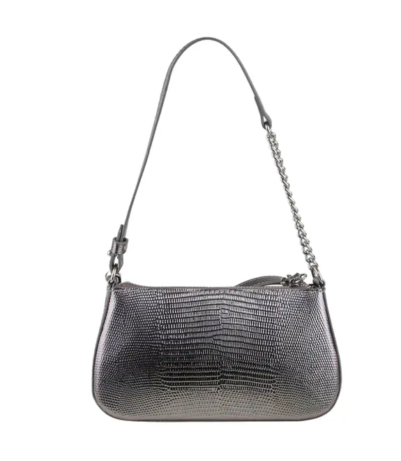 BOLSA PEQUENA CROCO TINA SCHUTZ PRATA