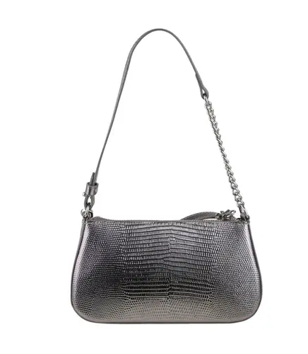 BOLSA PEQUENA CROCO TINA SCHUTZ PRATA