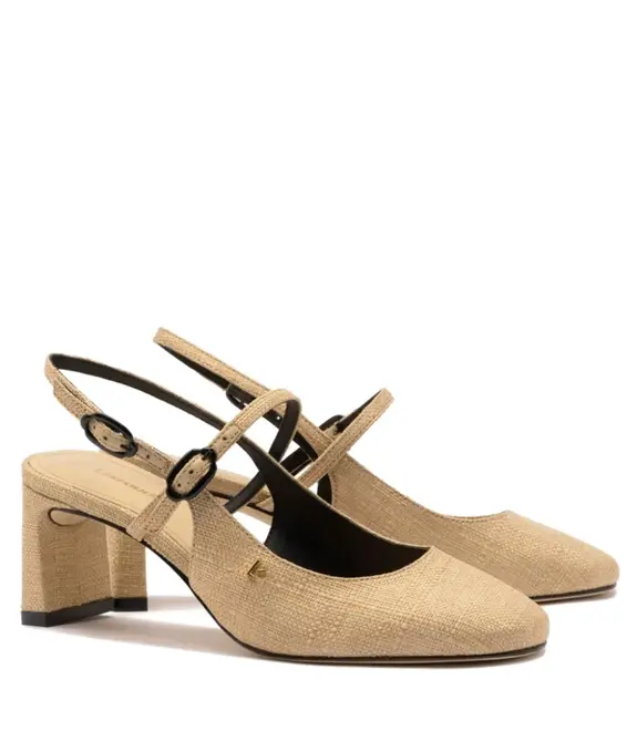SCARPIN SALTO MÉDIO SLINGBACK GEORGINA LARROUDÉ BEGE