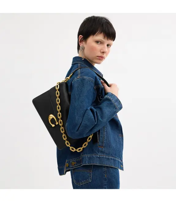 BOLSA COACH NEW YORK CHAIN TABBY SHOULDER 30 PRETO