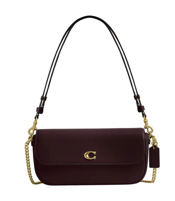 BOLSA COACH NEW YORK BROOK FLAP CHAIN VINHO