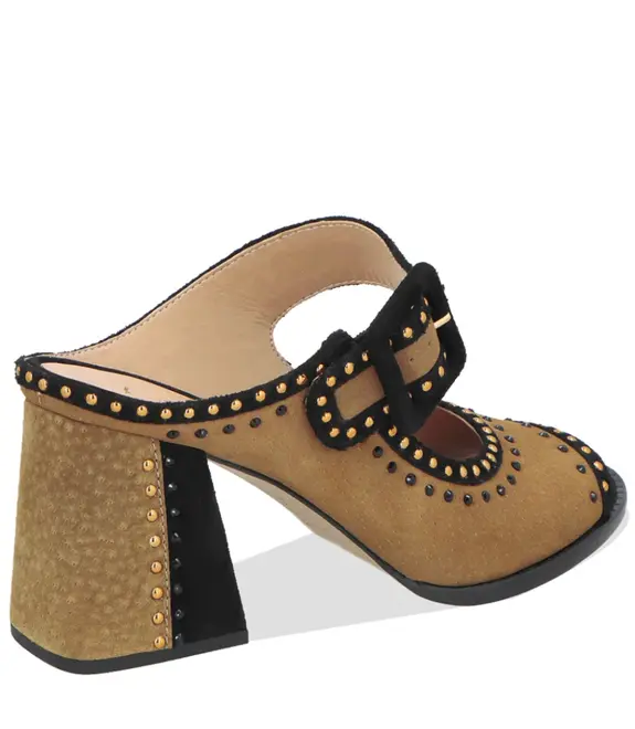 SANDÁLA SALTO ALTO PEEP TOE LUIZA BARCELOS BEGE