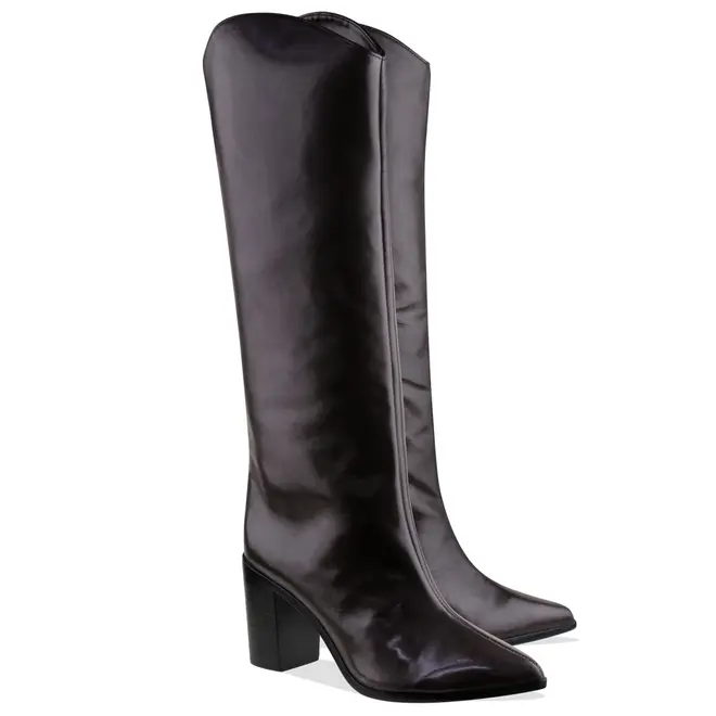 BOTA SALTO BLOCO ALTO MARYANA SCHUTZ MARROM