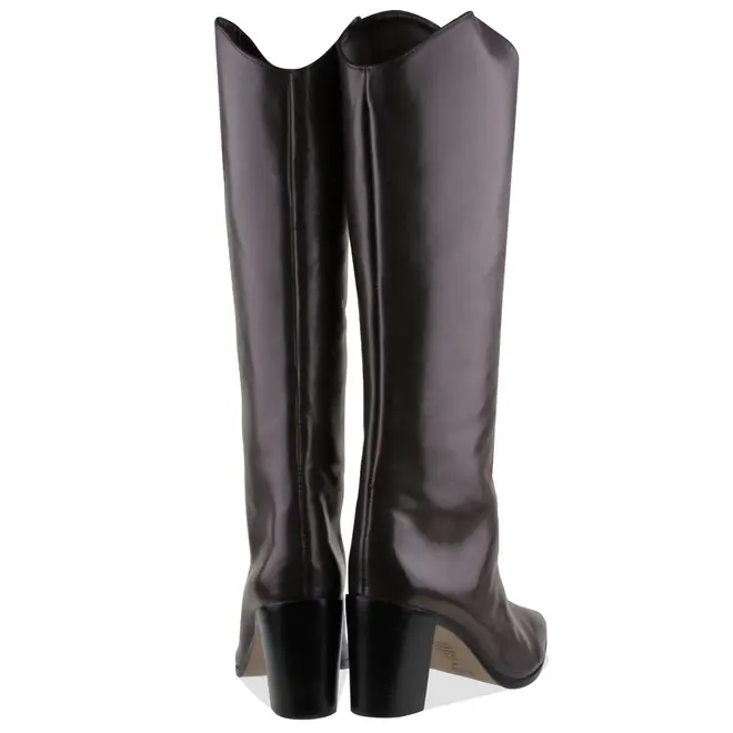 BOTA SALTO BLOCO ALTO MARYANA SCHUTZ MARROM
