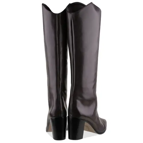 BOTA SALTO BLOCO ALTO MARYANA SCHUTZ MARROM