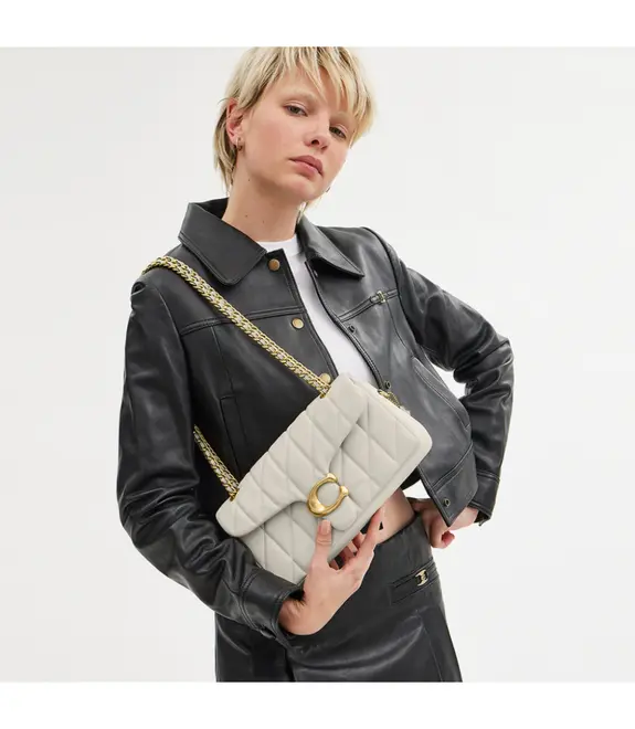 BOLSA COACH NEW YORK TABBY SHOULDER 26 WITH QUILTING BRANCO