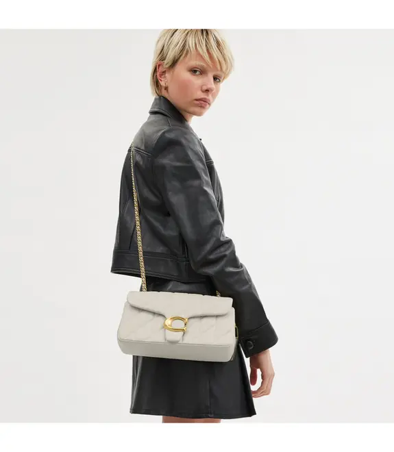 BOLSA COACH NEW YORK TABBY SHOULDER 26 WITH QUILTING BRANCO
