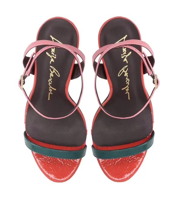 SANDÁLIA SALTO ALTO FLARE LUIZA BARCELOS MULTICOLOR