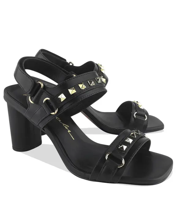 SANDÁLIA SALTO MÉDIO LUIZA BARCELOS PRETO