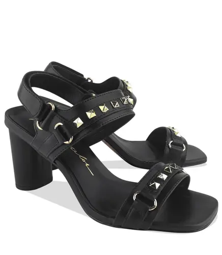 SANDÁLIA SALTO MÉDIO LUIZA BARCELOS PRETO
