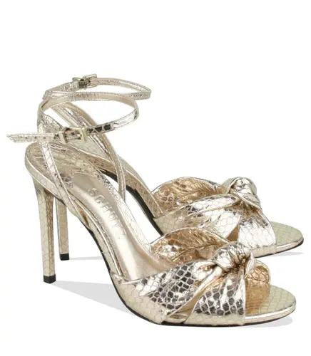 SANDÁLIA SALTO ALTO SCHUTZ DOURADO