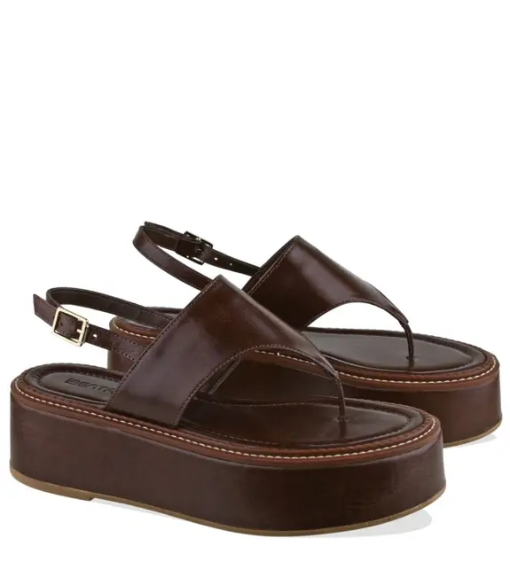 SANDÁLIA FLATFORM SALTO MÉDIO BENTANA MARROM