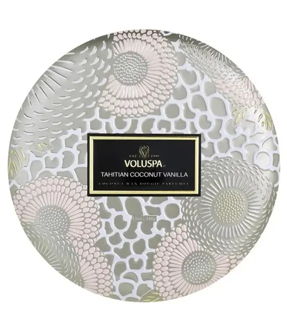 VELA AROMÁTICA LATA 3 PAVIOS 60H TAHITIAN COCONUT VANILLA VOLUSPA