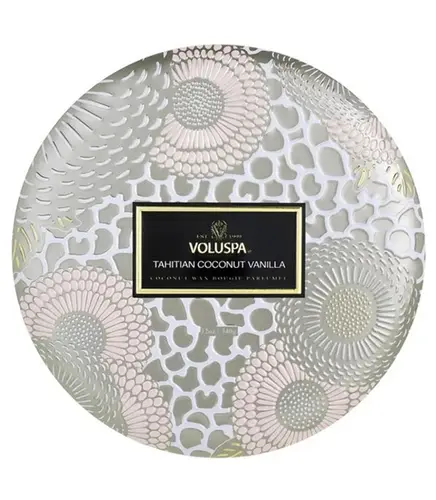 VELA AROMÁTICA LATA 3 PAVIOS 60H TAHITIAN COCONUT VANILLA VOLUSPA