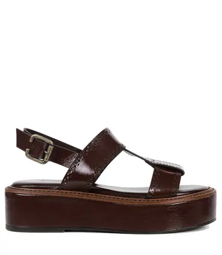 SANDÁLIA FLATFORM SALTO MÉDIO GIU PAULA TORRES MARROM