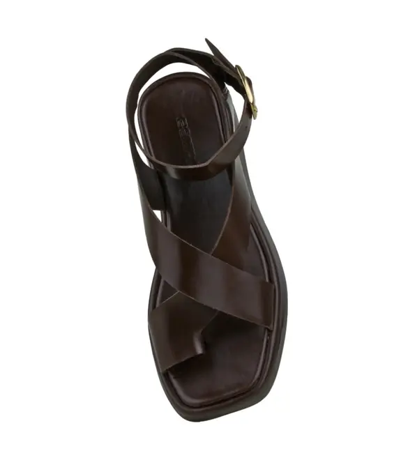 SANDÁLIA SALTO BAIXO FLATFORM TERESA BENTANA MARROM