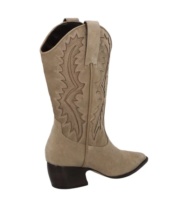 BOTA SALTO BAIXO COWBOY LUIZA BARCELOS BEGE
