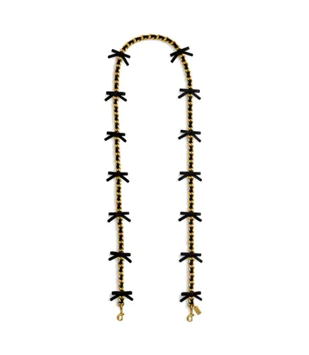 ALÇA LEATHER CHAIN COACH NEW YORK ESSENTIAL PRETO