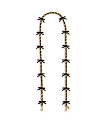 ALÇA LEATHER CHAIN COACH NEW YORK ESSENTIAL PRETO