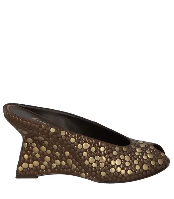 SCARPIN ANABELA SALTO ALTO LUIZA BARCELOS MARROM