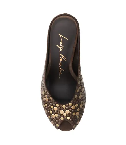 SCARPIN ANABELA SALTO ALTO LUIZA BARCELOS MARROM