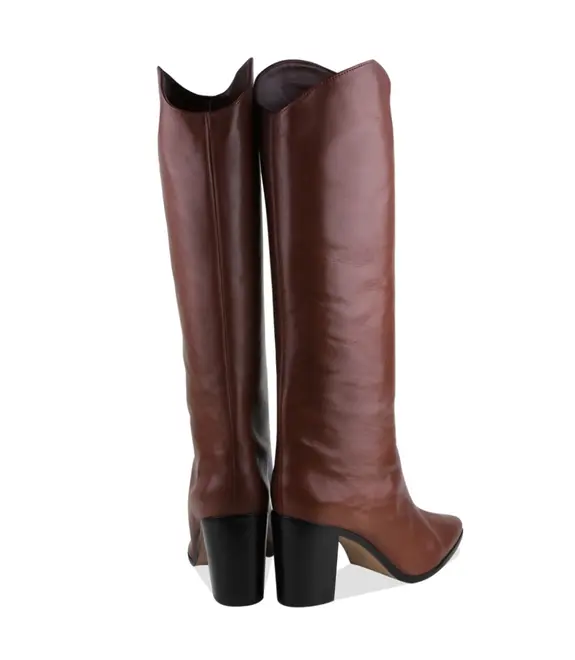 BOTA SALTO BLOCO ALTO MARYANA SCHUTZ MARROM