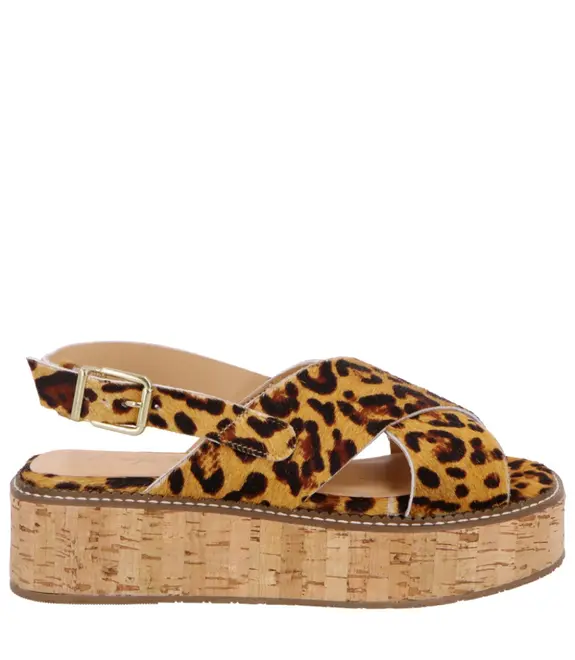 SANDÁLIA SALTO MÉDIO FLATFORM LUIZA BARCELOS ANIMAL PRINT