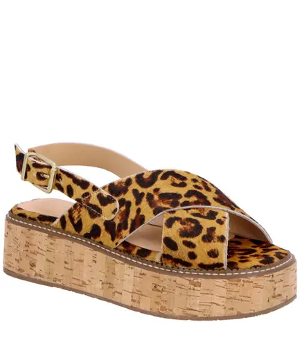 SANDÁLIA SALTO MÉDIO FLATFORM LUIZA BARCELOS ANIMAL PRINT