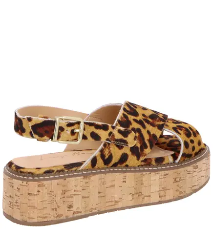 SANDÁLIA SALTO MÉDIO FLATFORM LUIZA BARCELOS ANIMAL PRINT