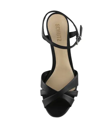 SANDÁLIA PLATAFORMA SALTO ALTO KEEFA SCHUTZ PRETO