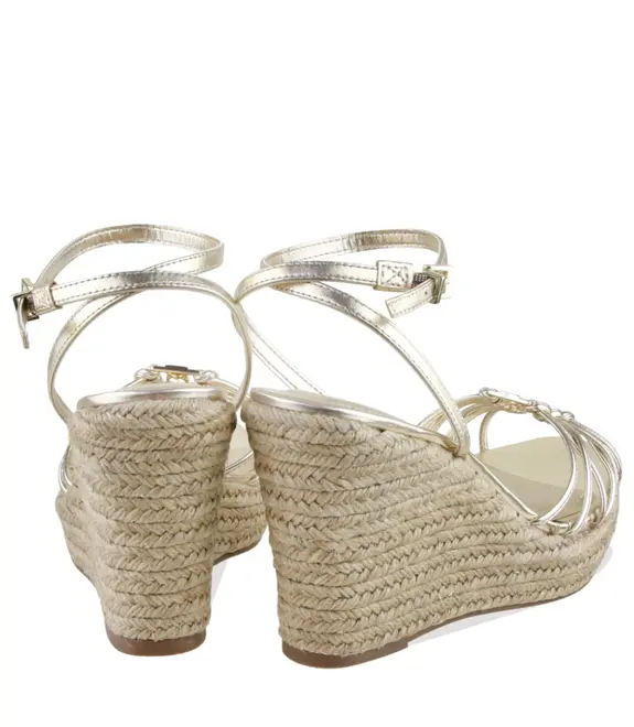 SANDÁLIA SALTO ALTO ANABELA KATE WEDGE SCHUTZ DOURADO