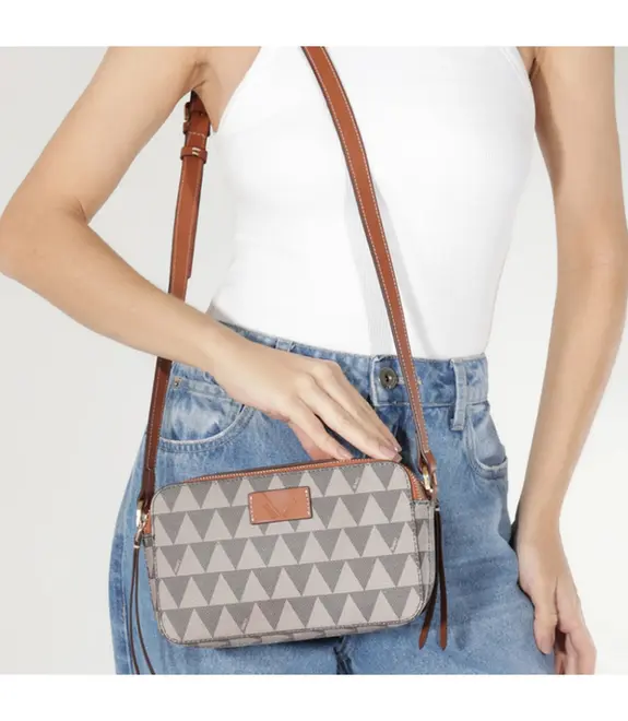 BOLSA PEQUENA TRIANGLE SCHUTZ MARROM