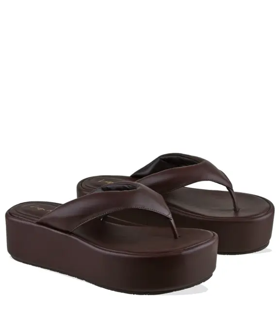 SANDÁLIA FLATFORM SALTO MÉDIO LUIZA BARCELOS MARROM