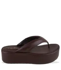 SANDÁLIA FLATFORM SALTO MÉDIO LUIZA BARCELOS MARROM