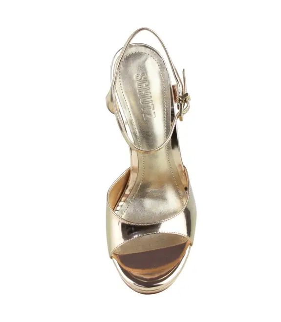 SANDÁLIA SALTO ALTO SCHUTZ DOURADO