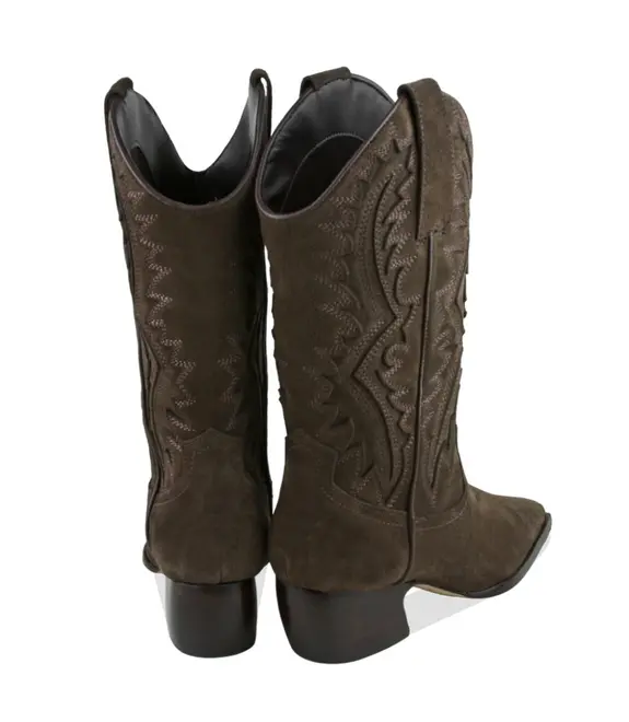 BOTA SALTO BAIXO COWBOY LUIZA BARCELOS MARROM