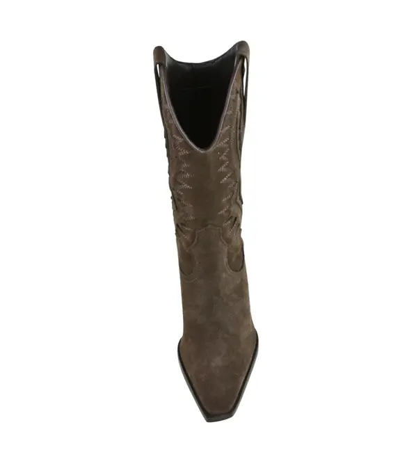 BOTA SALTO BAIXO COWBOY LUIZA BARCELOS MARROM