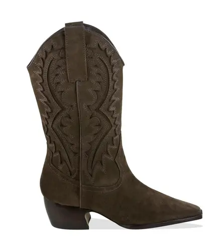 BOTA SALTO BAIXO COWBOY LUIZA BARCELOS MARROM