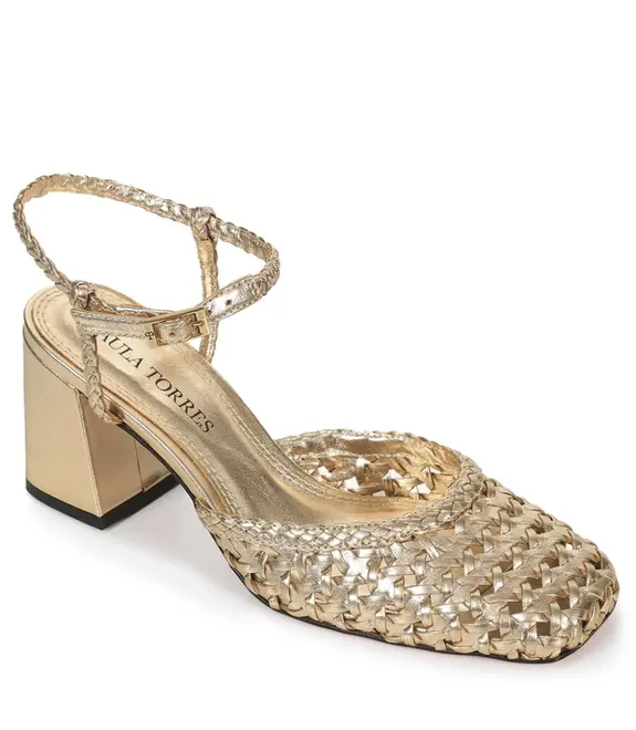 SCARPIN SALTO MÉDIO ISA PAULA TORRES DOURADO