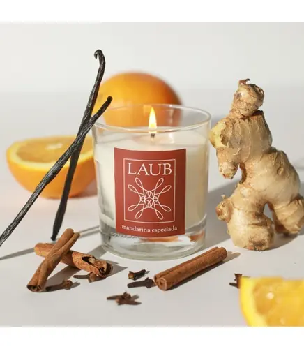 VELA AROMÁTICA COPO CLÁSSICO VIDRO MANDARINA ESPECIADA LAUB