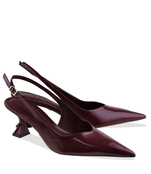 SCARPIN SALTO MÉDIO SLINGBACK AREZZO VINHO