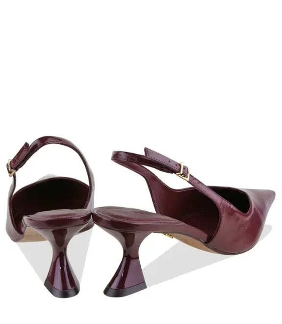 SCARPIN SALTO MÉDIO SLINGBACK AREZZO VINHO
