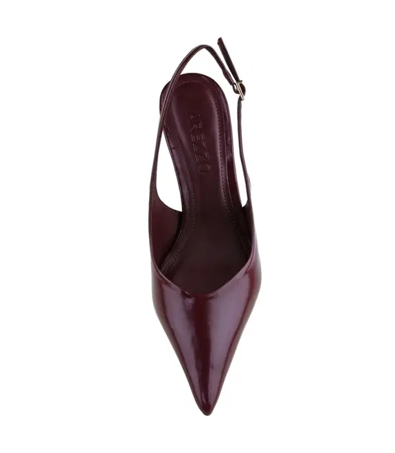 SCARPIN SALTO MÉDIO SLINGBACK AREZZO VINHO