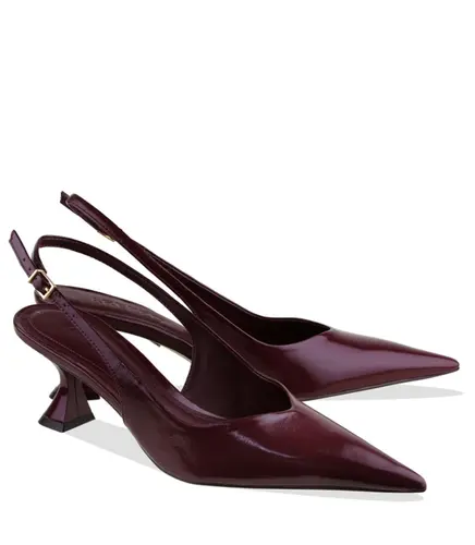 SCARPIN SALTO MÉDIO SLINGBACK AREZZO VINHO