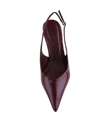 SCARPIN SALTO MÉDIO SLINGBACK AREZZO VINHO