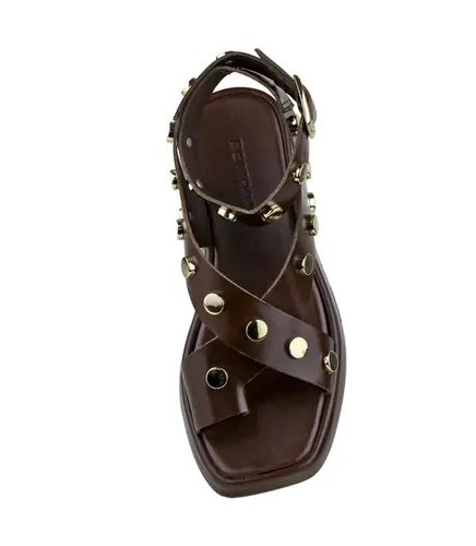 SANDÁLIA SALTO BAIXO FLATFORM TERESA BENTANA MARROM