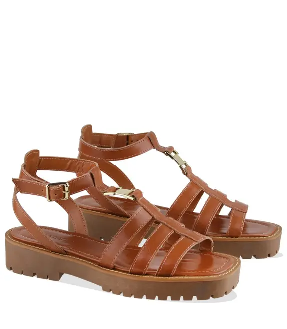 SANDÁLIA FLATFORM SALTO BAIXO BENTANA CARAMELO